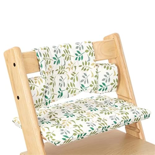 Hiseng Sitzkissen Hochstuhl für Baby Kinder Universal Hochstuhl Sitzkissen Set Hochstuhlkissen, 2-teilige Auflage Sitz-Kissen Set Abwaschbar für Hochstuhl Kinderhochstuhl Druck (Blätter) von Hiseng