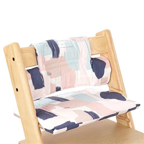 Hiseng Sitzkissen Hochstuhl für Baby Kinder Universal Hochstuhl Sitzkissen Set Hochstuhlkissen, 2-teilige Auflage Sitz-Kissen Set Abwaschbar für Hochstuhl Kinderhochstuhl Druck (Rosa) von Hiseng