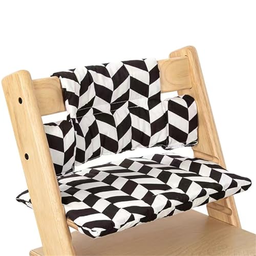 Hiseng Sitzkissen Hochstuhl für Baby Kinder Universal Hochstuhl Sitzkissen Set Hochstuhlkissen, 2-teilige Auflage Sitz-Kissen Set Abwaschbar für Hochstuhl Kinderhochstuhl Druck (Schwarz) von Hiseng