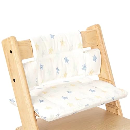 Hiseng Sitzkissen Hochstuhl für Baby Kinder Universal Hochstuhl Sitzkissen Set Hochstuhlkissen, 2-teilige Auflage Sitz-Kissen Set Abwaschbar für Hochstuhl Kinderhochstuhl Druck (Stern) von Hiseng