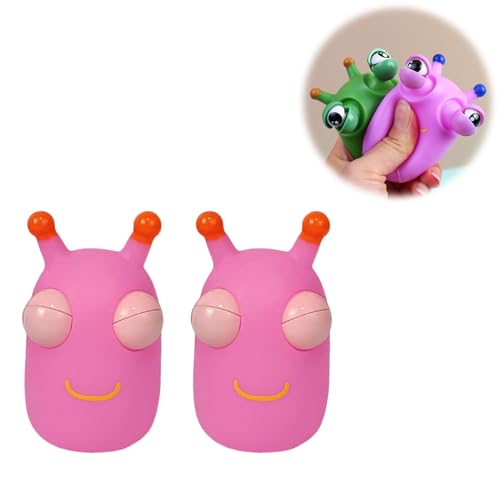 Stressspielzeug für Kinder und Erwachsene, Lustige Quetschspielzeuge mit Herausploppenden Augen, Neuartige Insekten Stress Relief Tools als Geschenk und Partygeschenk (Rosa 2 Stück) von Hislaves