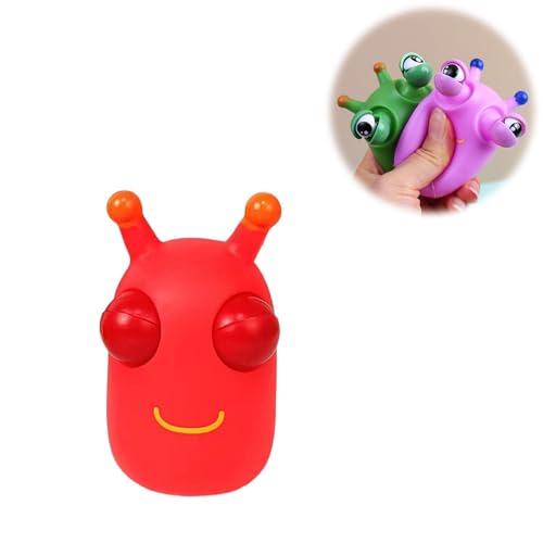 Stressspielzeug für Kinder und Erwachsene, Lustige Quetschspielzeuge mit Herausploppenden Augen, Neuartige Insekten Stress Relief Tools als Geschenk und Partygeschenk (Rot 1 Stück) von Hislaves