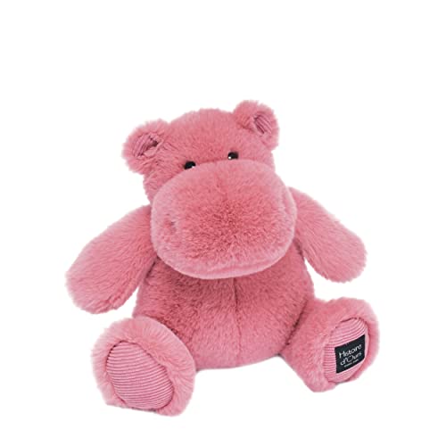 Doudou et Compagnie HO3101 Histoire d'Ours - Peluche Hippopotame Kuscheltier, Einfarbig, Dunkelrosa, 25 cm von Histoire d'ours