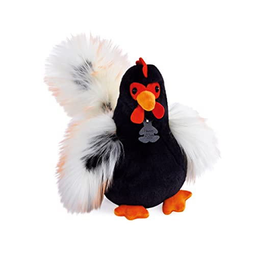 Histoire d'ours - Les champêtres Chics – Le Coq'rico – Plüschtier Hahn – Schwarz – 26 cm – Geschenk zur Geburt – HO3216 von Histoire d'ours