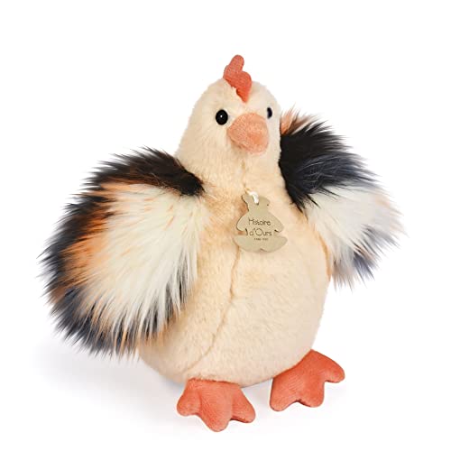 Histoire d'ours - Plüschtier Huhn – Bauernhoftier – Huhn beige – 20 cm – weich und süß – Geschenkidee zur Geburt und Geburtstag Mädchen und Jungen – HO3162 von Histoire d'ours