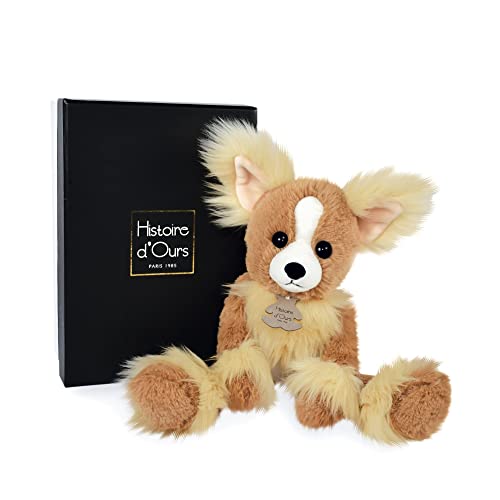 Histoire d'ours – Plüschtier Hund – Kuscheltier Chihuahua – Braun – 30 cm – Les Ebouriffes – HO3159 von Histoire d'ours