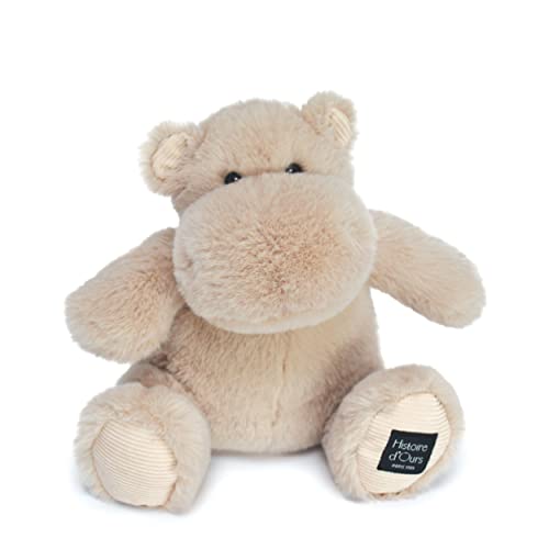 Histoire d'ours - Plüschtier Nilpferd – Hip'Cool – Beige – 25 cm – weiches und niedliches Plüschtier für die Kallen, Geschenkidee zur Geburt und zum Geburtstag für Mädchen und Jungen – Hippo – HO3093 von Histoire d'ours