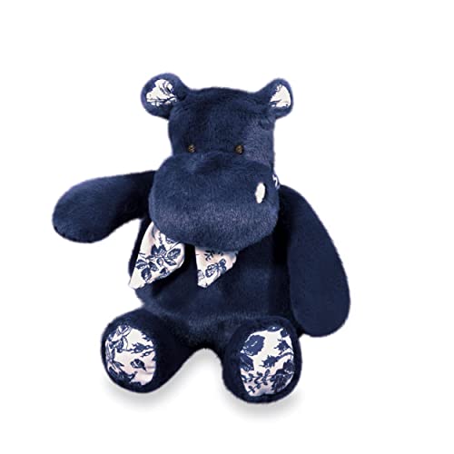 Histoire d'ours - Plüschtier Nilpferd – Nilpferd Bandana – Marineblau – 22 cm – Plüschtier weich und niedlich für Kallus – Geschenkidee zur Geburt und zum Geburtstag für Kinder – Hippo – HO3178 von Histoire d'ours