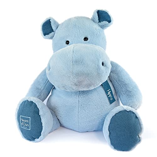 Histoire d'ours - Riesiges Plüschtier Nilpferd – Hippo – Jeansblau – 85 cm – sehr großes Plüschtier weich und niedlich für die Kuhle – Geschenk zur Geburt und zum Geburtstag für Kinder – Hippo – von Histoire d'ours