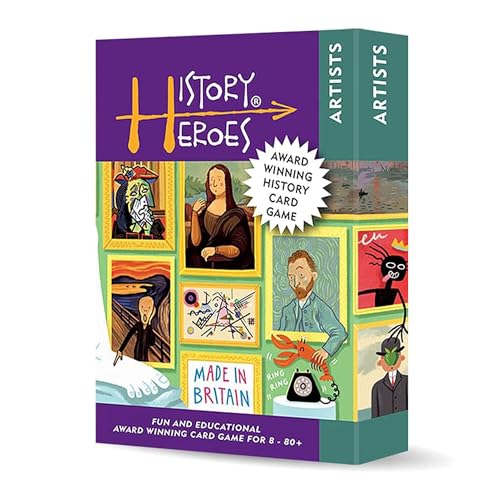 History Heroes: Artists – Quiz-Kartenspiel für Kinder, Erwachsene, Spieleabend, familienfreundlich, lustiges und lehrreiches Partyspiel über berühmte Künstler von History Heroes