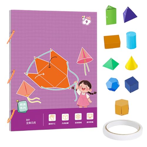 Hitburu 3D Geometrie Buch Für Kinder, Ziehfaden 3D Geometrische Formen Spielzeug Mathebuch, Lernspielzeug Für Lehrkräfte Mädchen Anfänger Hitburu 3D Geometrie Buch Für Kinder, Ziehfaden 3D Geometrische Formen Spielzeug Mathebuch, Lernspielzeug Für Lehrkräfte Mädchen Anfänger von Hitburu