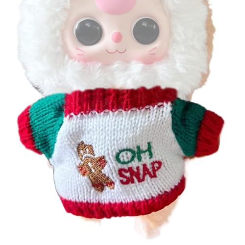 Hitburu 8-Zoll-Puppenpullover, 20cm Puppenpullover - Kleidungskostüme für Plüschpuppen,Gefüllte Puppen-Outfit-Kleidung, weihnachtliche Themenkleidung für Plüschpuppen, kleine Puppenaccessoires von Hitburu