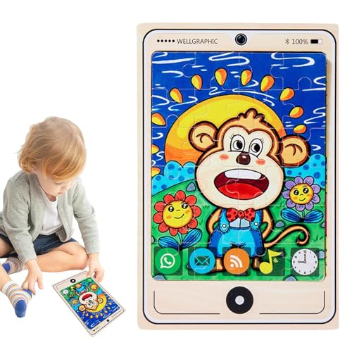 Hitburu Holzpuzzlespiel für Kinder, Kinderpuzzlespielzeug | Lernfähiges 2D-Puzzle-Brettspiel,Eltern-Kind-Interaktions-Puzzlespiel. Puzzlespiel für Zuhause, Schulen und Reisen von Hitburu