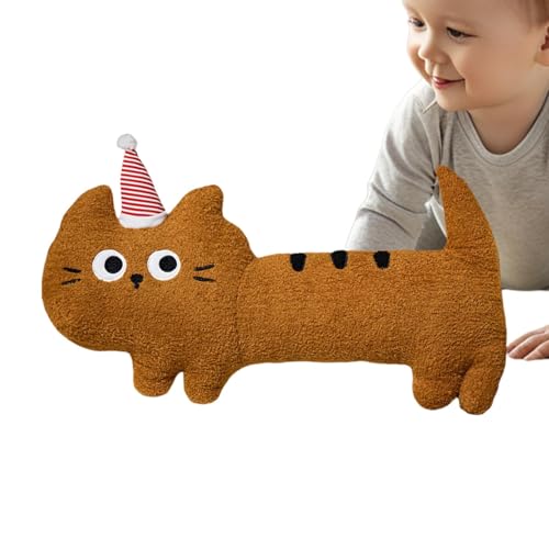 Hitburu Katze Plüschkörperkissen, langes Katzenkörperkissen | Nette Cartoon Animal Doll Kissen,Kuscheliges Kätzchen Plüschspielzeug, Weihnachtsdekorationen, umarmt Spielzeug für Freundin Kinder von Hitburu