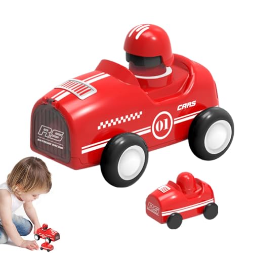 Hitburu Schiebe- und Go-Auto, Kinderautospielzeug mit Reibungskraft - 2X Schubreibungsauto - Pädagogische Pull-Back-Rennfahrzeuge, lustiges, reibungsbetriebenes Fahrzeugauto für Mädchen und Kinder von Hitburu