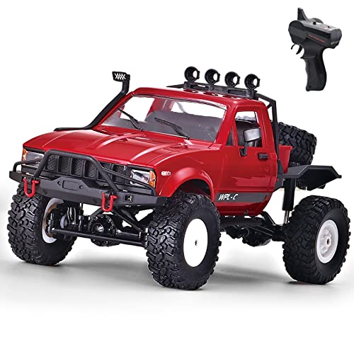 Hitish Ferngesteuertes Auto C14 RC Rock Crawler 4x4 im Maßstab 1/16 2,4 GHz Sattelschlepper Geländewagen RTR Hobby RC Pickup für Kinder und Erwachsene (Halber Maßstab) von Hitish