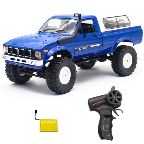 Hitish RC Crawler Truck, C24 Pickup Truck mit LED-Licht, 4x4 Offroad RC Rock Crawler, 2,4 GHz Ferngesteuertes Auto All Terrain Truck Crawler, Gas & Lenksteuerung von Hitish