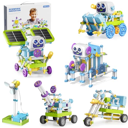 Hitish STEM Robotik Spielzeug für Kinder ab 6, 36+ Roboter Modelle Bausteine Projekte mit Solar Energie Sensoren Zahnrädern, Bildung Lernen Experimente Wissenschaft Technik Kit für Jungen Mädchen von Hitish