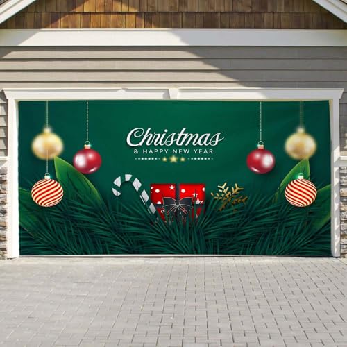 Hixingo Garagentor Banner, Tür Banner Happy Weihnachten Banner Poster Party Banner Hintergrund Türdeko Haustür Weihnachten Outdoor Deko für Dekoration, Veranda, Wand (Weiß,200x150cm) von Hixingo