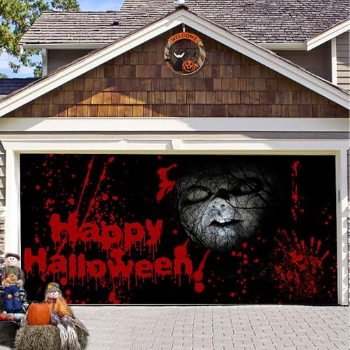 Hixingo Garagentor Banner Tür Banner Happy Halloween Banner Poster Party Banner Hintergrund Türdeko Haustür Halloween Outdoor Deko für Dekoration Veranda Wand (Baby,400x180cm) von Hixingo