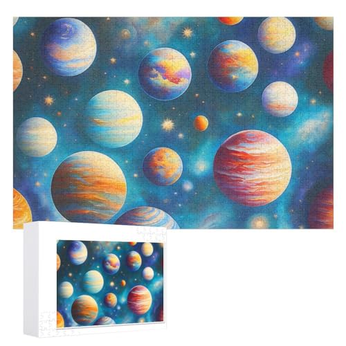 Hixingo Holz Puzzle 1000 Teile, 3D Planet Muster Holzpuzzle Holzpuzzles für Erwachsene Jugendlich Kinder, Wooden Puzzle Klassische Puzzles Farbenfroh Puzzle Wanddekoration (Interstellar) von Hixingo