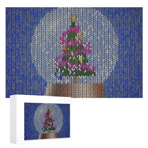 Hixingo Holz Puzzle 1000 Teile, 3D Weihnachtsbaum Muster Holzpuzzle Holzpuzzles für Erwachsene Jugendlich Kinder, Wooden Puzzle Klassische Puzzles Farbenfroh Puzzle (Heiligabend) von Hixingo