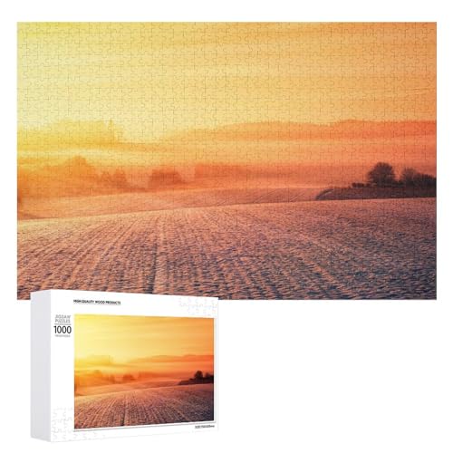 Hixingo Holz Puzzle 1000 Teile, Elegante Szenerie Holzpuzzle Holzpuzzles für Erwachsene Jugendlich Kinder, Klassische Puzzles Farbenfroh Puzzle Geschenk Wanddekoration (Sonnenuntergang,75x50cm) von Hixingo