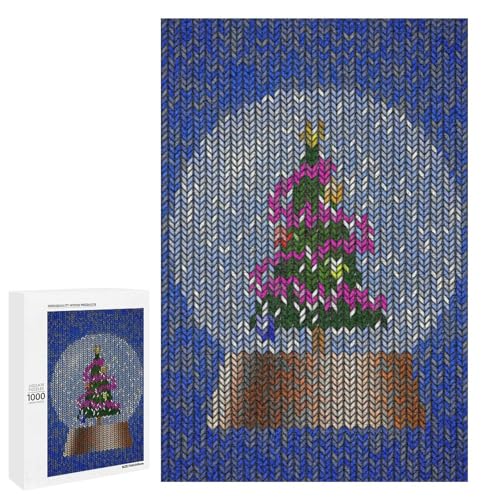 Hixingo Holz Puzzle 1000 Teile, Weihnachtsserie Holzpuzzle Holzpuzzles für Erwachsene Jugendlich Kinder, Klassische Puzzles Farbenfroh Puzzle Geschenk Wanddekoration (75x50cm,Blau) von Hixingo