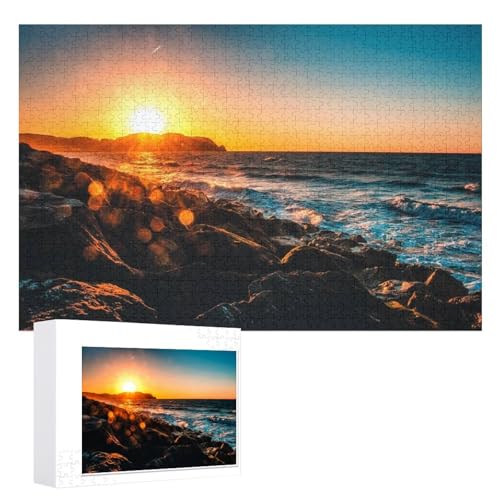 Hixingo Holz Puzzle 1000 Teile,3D Sonnenaufgang Muster Holzpuzzle Holzpuzzles für Erwachsene Jugendlich Kinder, Wooden Puzzle Klassische Puzzles Farbenfroh Puzzle Wanddekoration (Sonnenaufgang) von Hixingo