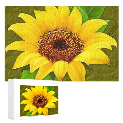 Hixingo Holz Puzzle 1000 Teile,3D Sonnenblume Muster Holzpuzzle Holzpuzzles für Erwachsene Jugendlich Kinder, Wooden Puzzle Klassische Puzzles Farbenfroh Puzzle Wanddekoration (Blume) von Hixingo