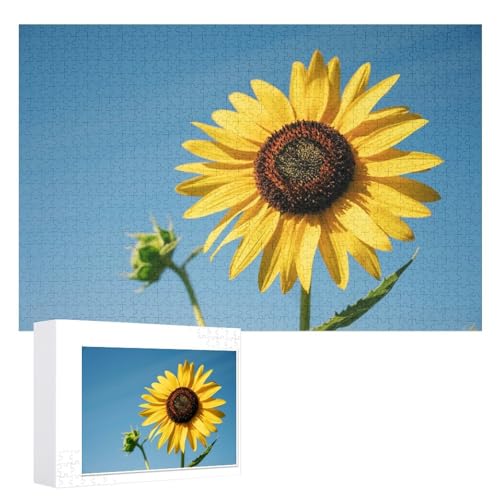 Hixingo Holz Puzzle 1000 Teile,3D Sonnenblume Muster Holzpuzzle Holzpuzzles für Erwachsene Jugendlich Kinder, Wooden Puzzle Klassische Puzzles Farbenfroh Puzzle Wanddekoration (Sonnenblume) von Hixingo