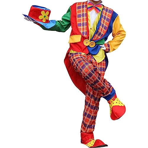 Herren Clown Zirkus Karneval Kostüm Halloween Erwachsene Lustige Zirkusclown Cosplay Kostüme Set Für Männer Frauen von HiyyFloy