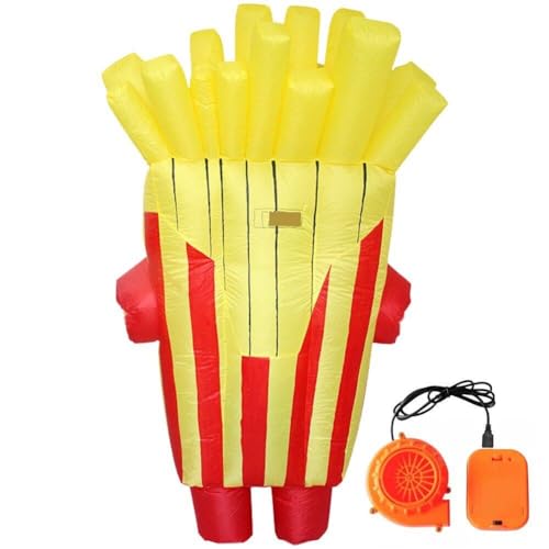 HiyyFloy Aufblasbares Pommes-frites-kostüm, Fast-food-chips-kostüm, Food-blow-up-kostüm, Ganzkörper-rollenspiel-kostüme, Maskerade-requisite von HiyyFloy