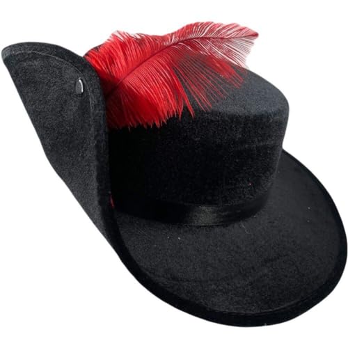 HiyyFloy Gentleman Fedoras Hüte Musketierhut Für Erwachsene, Klassischer Trilby-jazzhut Aus Den 1920er Jahren, Manhattan-hut Breiter Krempe, Federdekor, Vintage-zoro-kappen von HiyyFloy