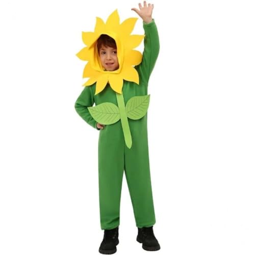 HiyyFloy Kinder-sonnenblumen-kostüm, Halloween-sonnenblumen-cosplay-overall, Blumentopf, Rollenspiel-kleidung, Kostüm Für Karnevalsparty von HiyyFloy