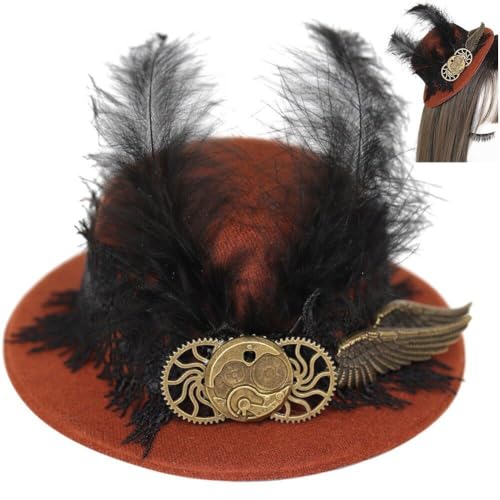 HiyyFloy Steampunk Hut Gear Decor Hut Kopfschmuck Mini Hut Halloween Gothic Kostüm Hut Für Karneval Mottoparty von HiyyFloy