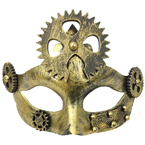 HiyyFloy Steampunk-maske Aus Kunststoff, Venezianische Maske, Halbes Gesicht, Maskerade-maske, Punk-kostüm, Cosplay-maske, Party-kostüm-requisiten-zubehör von HiyyFloy