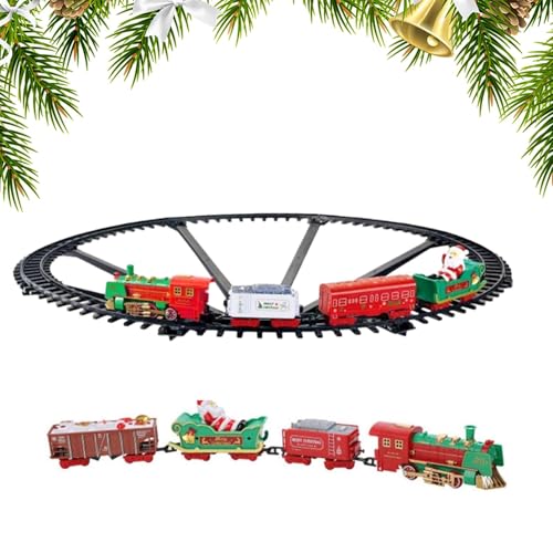 Christmas Electric Train Around Tree, Remote Control Train, Toy Train Sets Christmas, Hangable Christmas Train Sets, Train Toys Light Sound, Easy to Use, Portable for Kids Boys Girls von Hjatirace