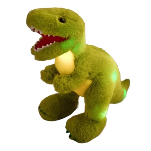 Hjatirace Cute Soft Light up Dinosaur Doll, Cartoon Animal Doll Toy, Exquisite Comfortable Plush Figure Dinosaur, Light Up Dinosaur Doll, Cartoon Animal Toy, Easy to Use, Portable for Childrens von Hjatirace