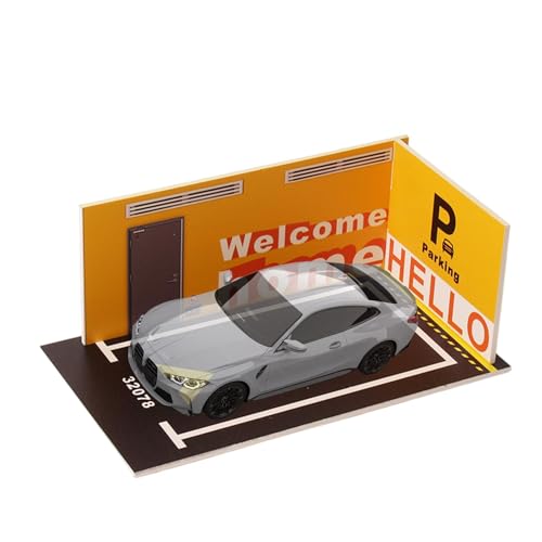 Display Garage Model Car, PVC 1/32 Scale Toy Car Parking Garage, Diecast Car Accessories, Automobile Model Parking Lot, Toy Car Parking Scene, Easy to Use, Portable for Bookshelf von Hjatirace