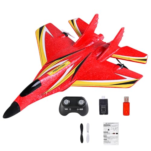 Ferngesteuertes Flugzeug, bunte LED-Leuchten RC-Flugzeug-Kit, 2,4 GHz wasserdichtes RC-Flugspielzeug, wasserdichtes pädagogisches Outdoor-Flugzeugspielzeug, einfach zu bedienen, tragbar für Anfänger von Hjatirace