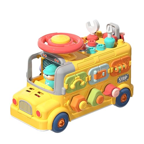 Hjatirace Busy Cube Toys, Bus Shaped Travel Sensory Toys, Travel Carseat Busy, Activity Cube Sensory Toy, Fine Motor Skill Development Toy, Easy to Use, Portable for Children von Hjatirace