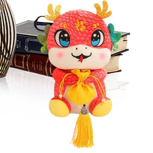 Hjatirace Chinese Snake Plush, 11 Inches Chinese Style New Year Doll, Lunar Year Stuffed Animals, Decorative Fake Snakes, Snake Stuffed Animal, Easy to Use, Portable for Spring Festival von Hjatirace