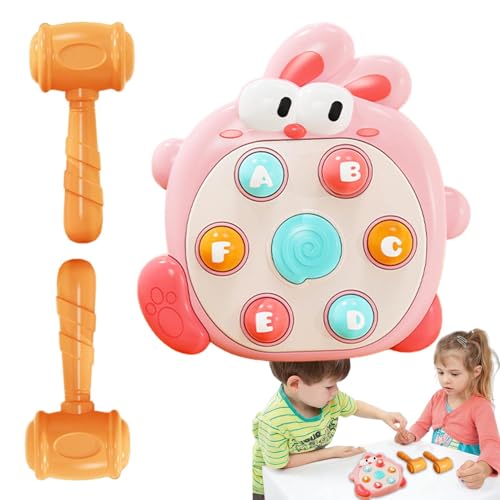 Hjatirace Cute Bunny Shape Whacking Toy, Hammer Included Fine Motor Skill Toy, Early Development Toy, Developmental Learning Toy, Fun Early Learning Activities, Easy to Use, Portable for Boys Girls von Hjatirace