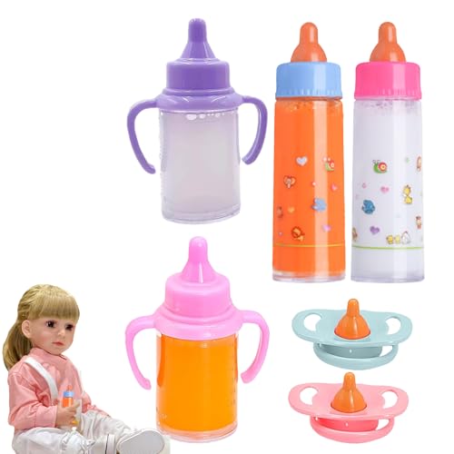 Hjatirace Doll Feeding Set, Feeding Pacifier Caring Bottle Set, Feeding Pretend Playset, Doll Bottle Playset Pacifier, Toddler Doll Caring Accessories, Easy to Use, Portable for Home School Nursery von Hjatirace