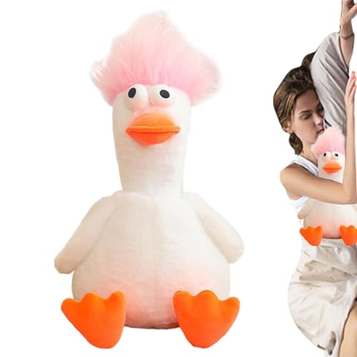 Hjatirace Ente Plüschtier,Ente Stofftier - Weiches Puppenspielzeug mit pelzigem Haar | Anschmiegsame Plüschtiere für die Heimdekoration, kuschelige Plüschpuppen für Kinder und Erwachsene von Hjatirace