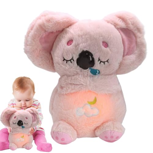 Hjatirace Koala Breathing Stuffed Animal, Plush Serenity Animal, 4 Modes Adjustable Sleeping Koala, Rhythmic Breathing Motion, Weighted Plush Toy, Easy to Use, Portable for Kids von Hjatirace