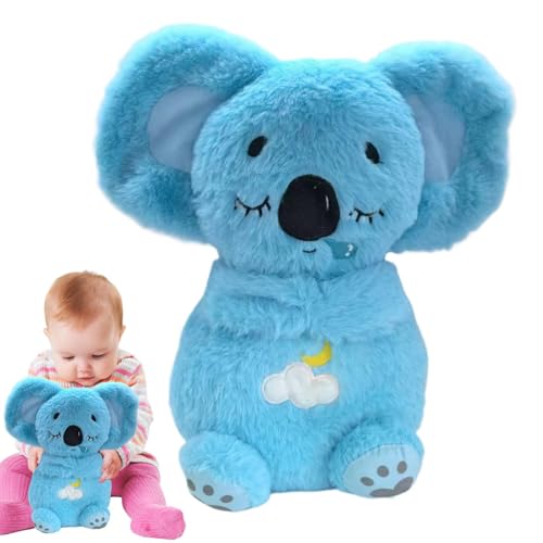 Hjatirace Koala Breathing Stuffed Animal, Plush Serenity Animal, 4 Modes Adjustable Sleeping Koala, Rhythmic Breathing Motion, Weighted Plush Toy, Easy to Use, Portable for Kids von Hjatirace