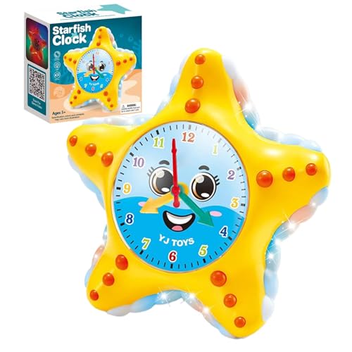 Hjatirace Starfish Toy Music, Light Music Clock Starfish Toy, Interactive Musical Starfish, Educational Light Up Music Toys, Time Development Toy, Easy to Use, Portable for Early Learning von Hjatirace