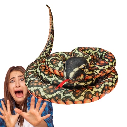 Hjatirace Stuffed Prank Prop Toy, 79 Inch Stuffed Animal Toy, Realistic Plush Animal Toy, Long Snake Throw Pillow, Plush Snake Stuffed Animal Realistic, Easy to Use, Portable for Kids Adults von Hjatirace